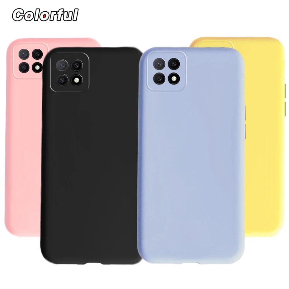 For Oppo A73 5G Global Phone Case Plain Solid Color Soft TPU Back Cover On Fundas OppoA73 A 73 5G CPH2161  Candy Silicone Capas