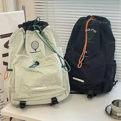 Zaino da alpinista leggero da viaggio Unisex di grande capacità borsa da Badminton con coulisse Casual pieghevole zaino sportivo