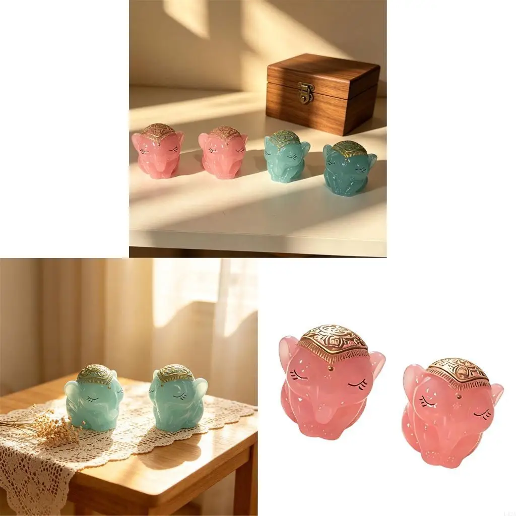 L43A Artistic Elephant Decors Resin Teaware Companion Accessory For Collectors