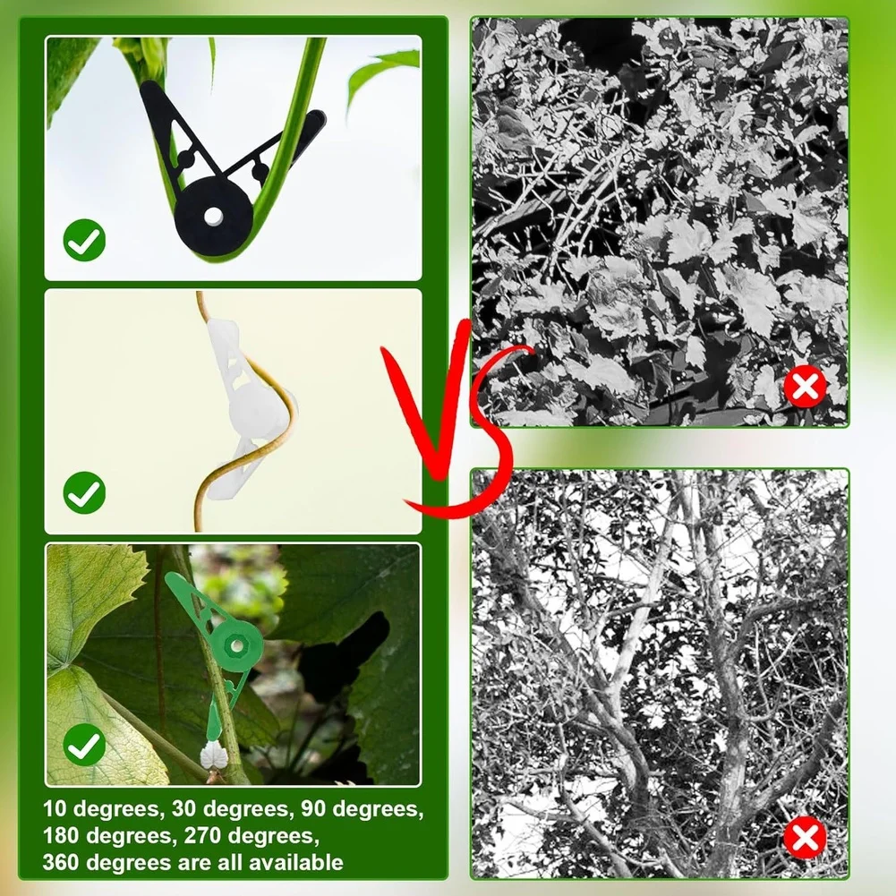 60PCS Adjustable Plant Training Clips 360 Degree Garden Bending Support For Flower Vegetable Growing Tools