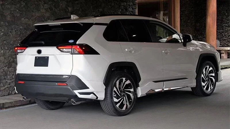 Przednie i tylne zderzaki do Toyota Rav4 body kit 2019 2020 do nowego rav4 z światło do jazdy dziennej DRL boczna dokładka z malowaniem