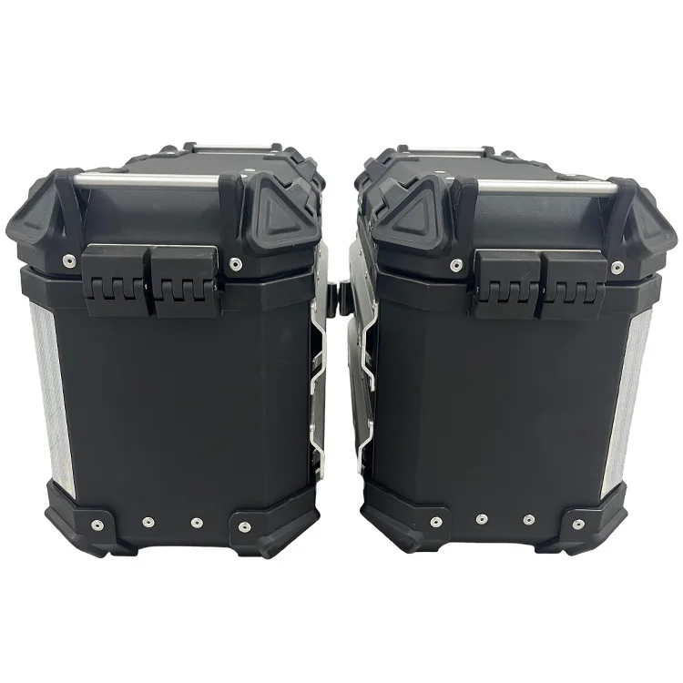 Factory Customized 25L+25L OEM Aluminum Alloy Rear Trunk Luggage Side Boxes Hot Sale Motorcycles Tail Chinese Scooter Trunk