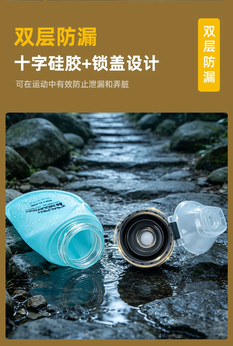 170ml Faltbare Auslaufsichere Weiche Zusammenklappbare Ernährungsflasche für Hydration Pack BPA-frei TPU, Leichtgewichtig, Leicht zu Öffnender Deckel für Läufer – Detail 9