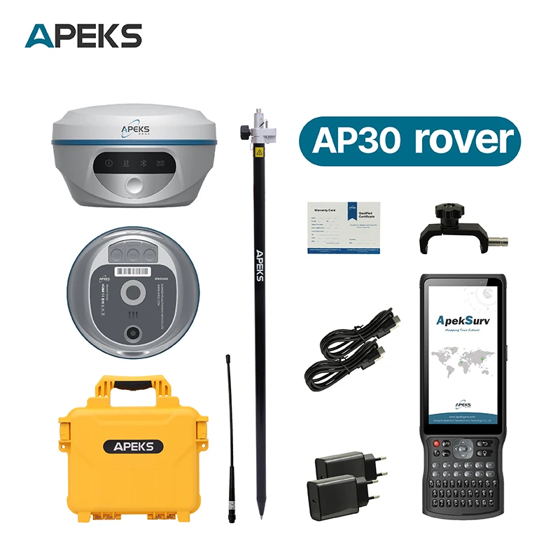 APEKS AP30 1408 Channels CORS/NTRIP 30M Green Laser CS3i Controller Permanent Code GNSS RTK Base Rover IP68 -45~75