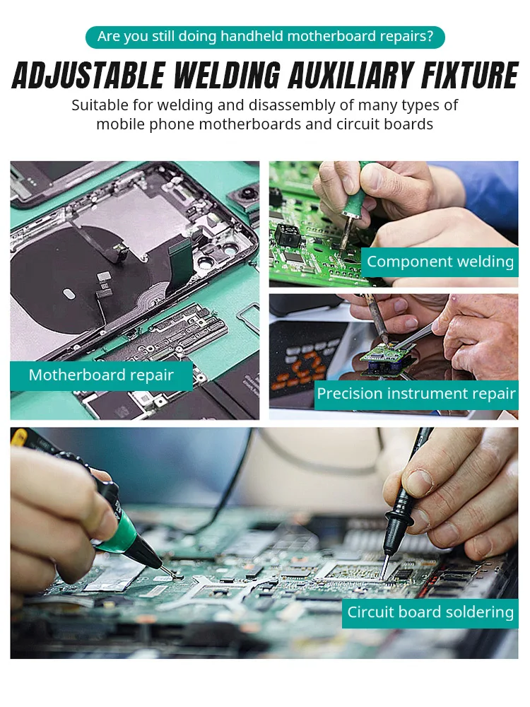 Imagem -06 - Circuit Board Welding Reparação Disparo de Desmontagem Suporte Ajustável Motherboard Mainboard Clamp Ferro de Solda Rotação 360 °