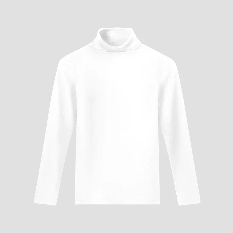 1pc Add fleece thick autumn coat men's high collar warm winter underwear base shirt slim body to wear long sleeve single top