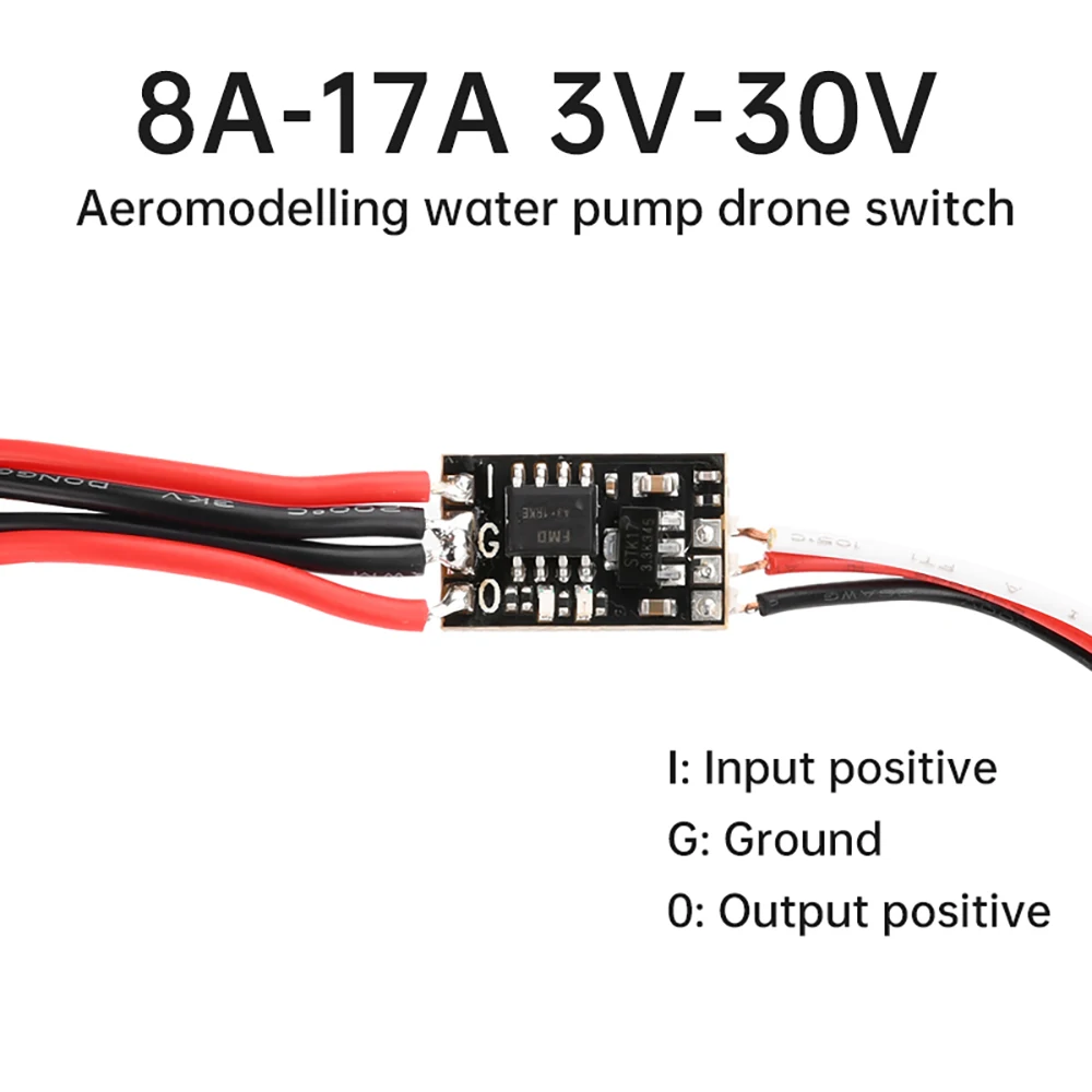 8A-17A 3V-30V Aeromodelling Water Pump Drone Switch PWM Signal Control LED Display High Current RC Electronic Switch