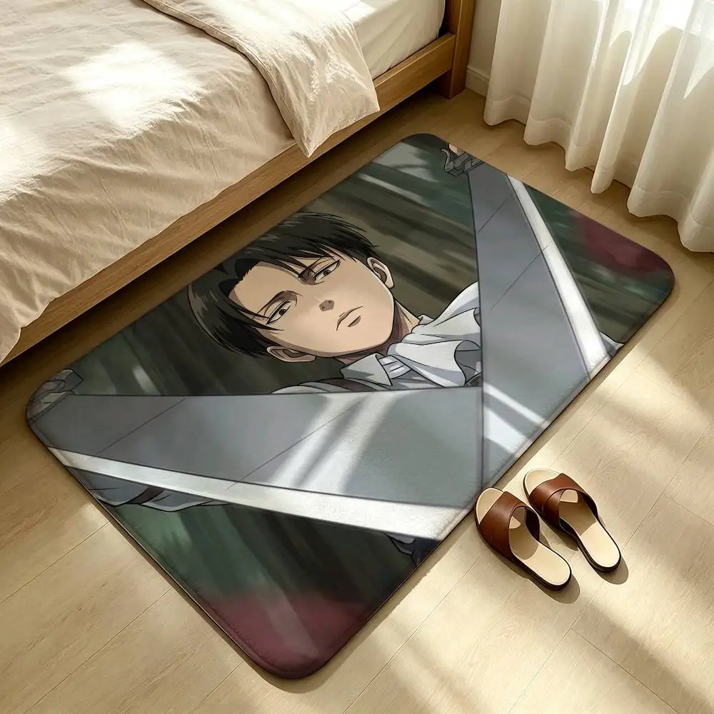 Attack on Titan Levi Ackerman Shower Room Absorbent Small Floor Mat Soft Comfortable Decorative Foot Mat