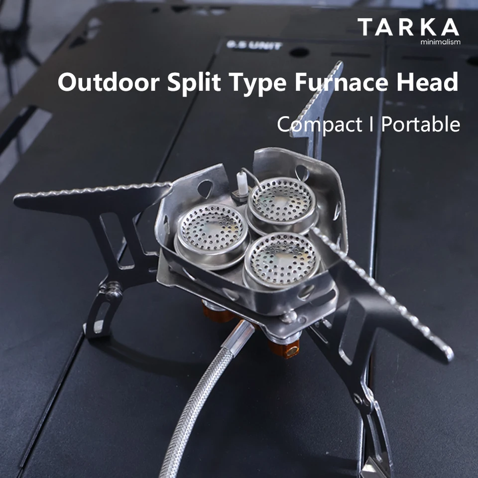 TARKA 캠핑 가스 스토브 5800w 3 헤드 가스 버너 관광 강력한 화재 용광로 등산 하이킹 장비 피크닉 주방 조리기구