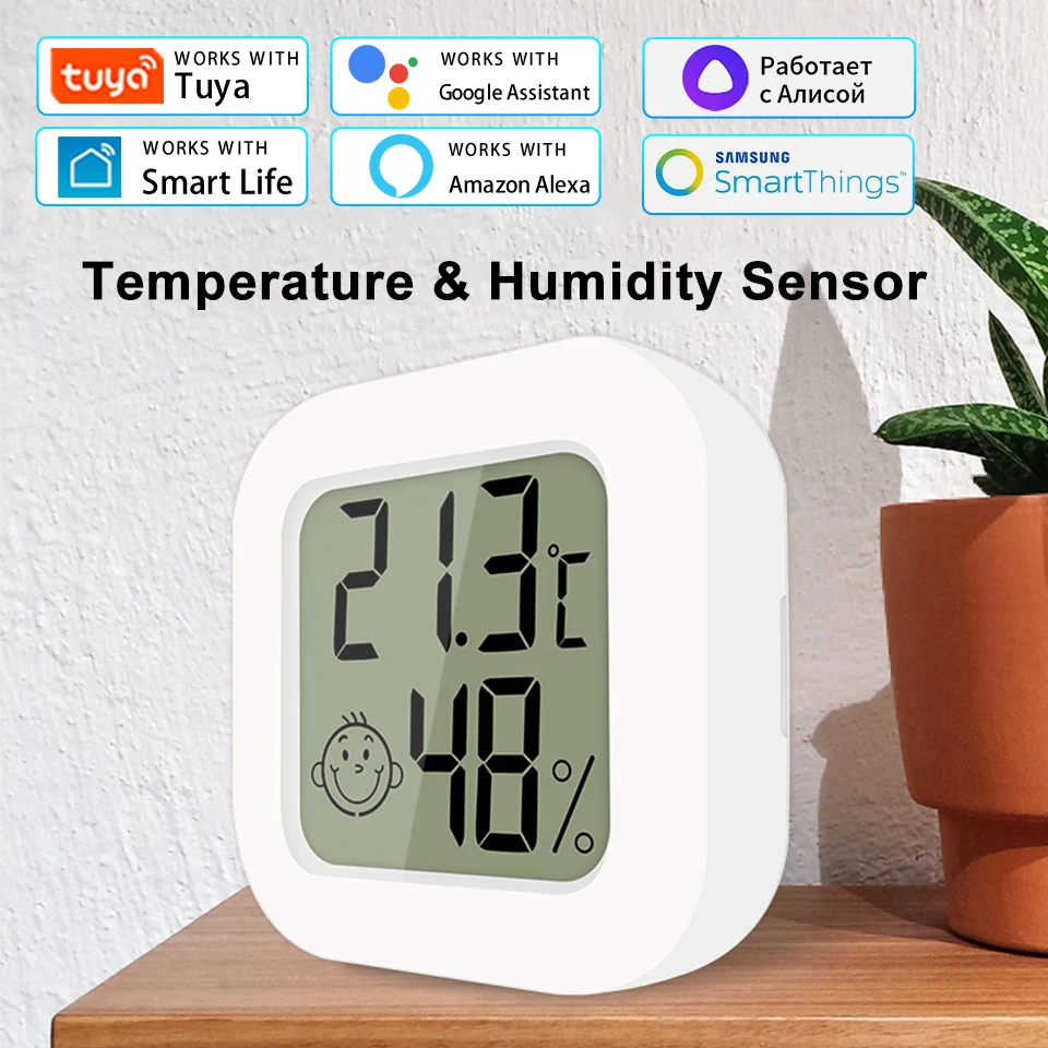 Tuya Zigbee Temperature Humidity Sensor With Display Screen Remote Monitor Bluetooth Sensor Works With Alexa Google Home