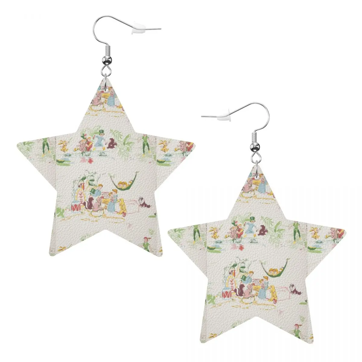 

Custom Peter Pan And Wendy Leather Teardrop Earrings for Women Leather Earrings Fashion Lightweight for Parties Holidays