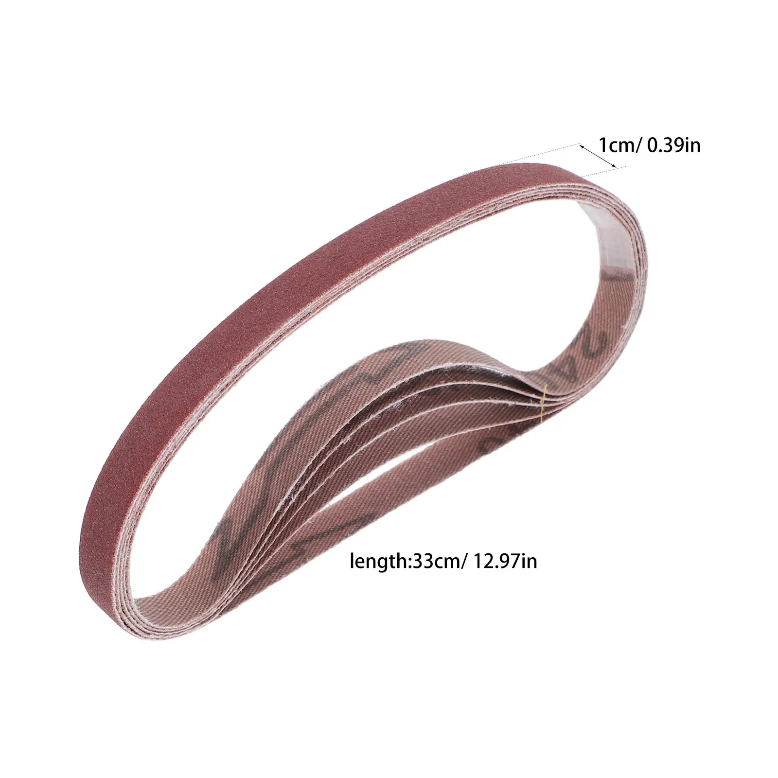 30Pcs Brown Fused Alumina Sanding Belts Washable Antistatic Compatible with Small Pneumatic Sander Metal Wood Abrasive Belts