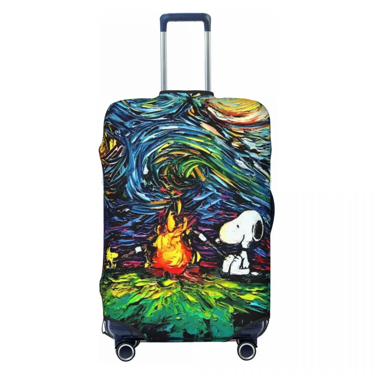 Snoopy Starry Night Pop Art Suitcase Cover Practical Business Protection Luggage Accesories Holiday