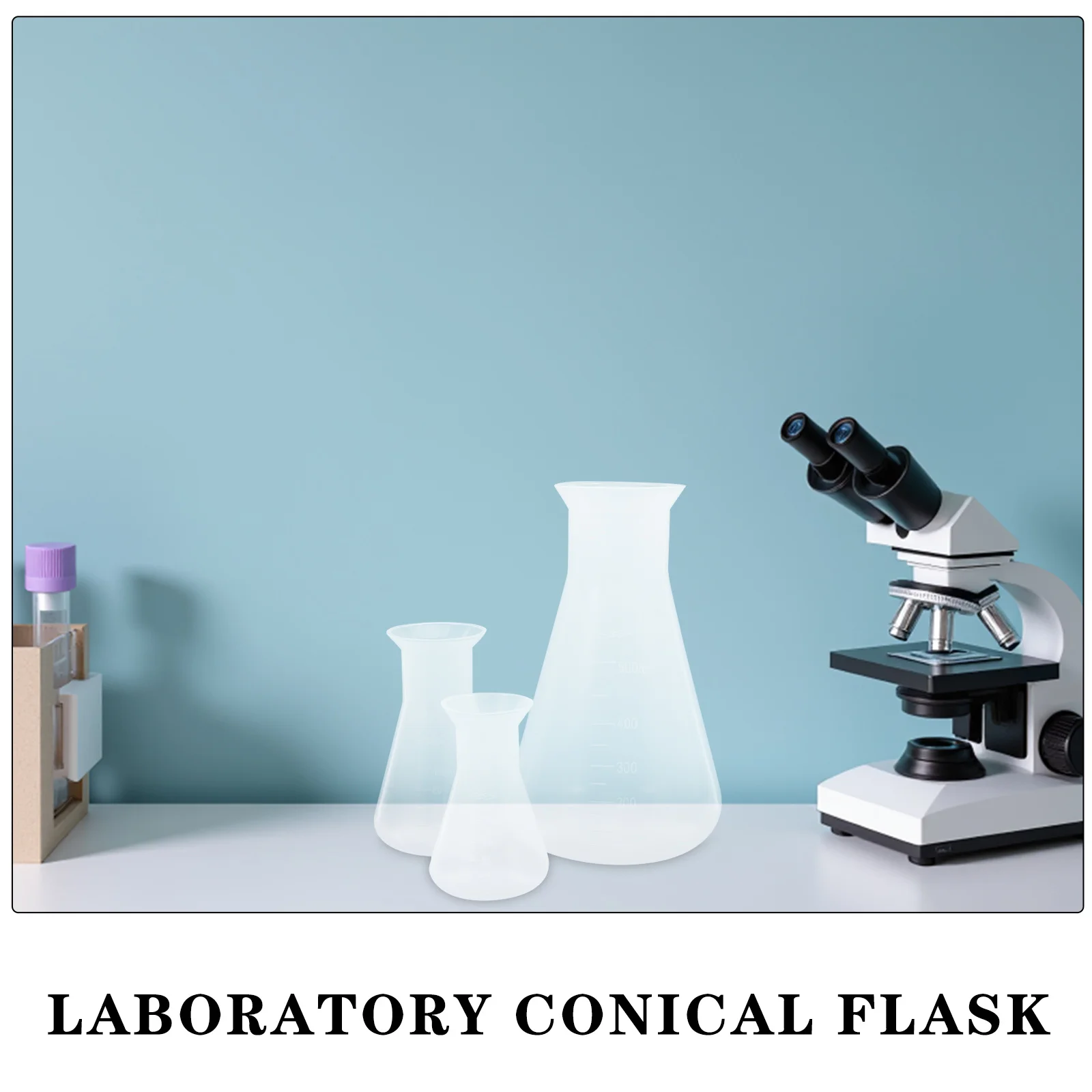 6pcs Laboratory Flask 50/100/500Ml Transparent Plastic Conical Flask For Science Experiment Reagent Bottle With Embossed Scale