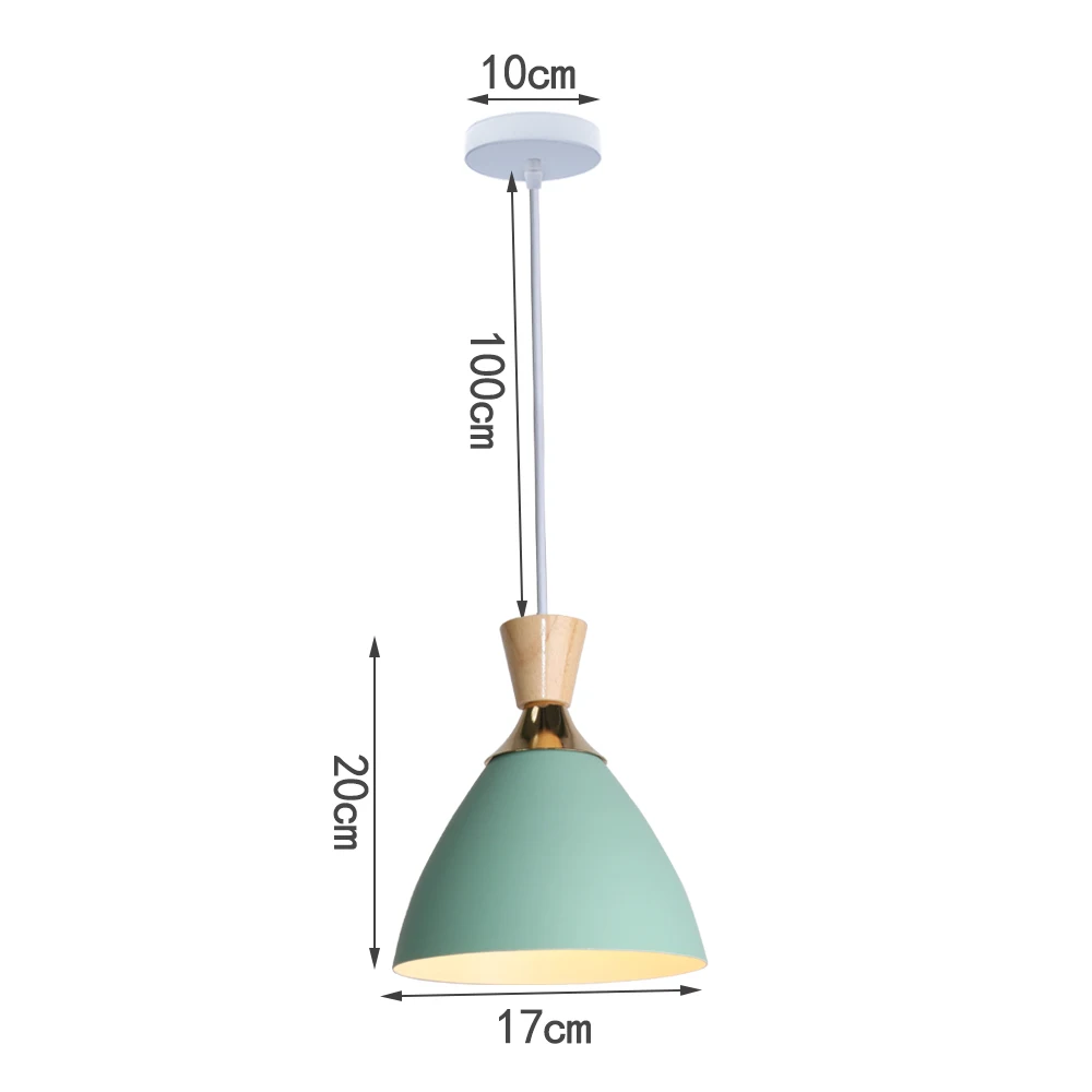 Groen Hout Hanglampen Nordic Modern Hanglamp Schaduw Keuken Woonkamer Indoor Verlichtingsarmaturen Led Loft Lampara Techo