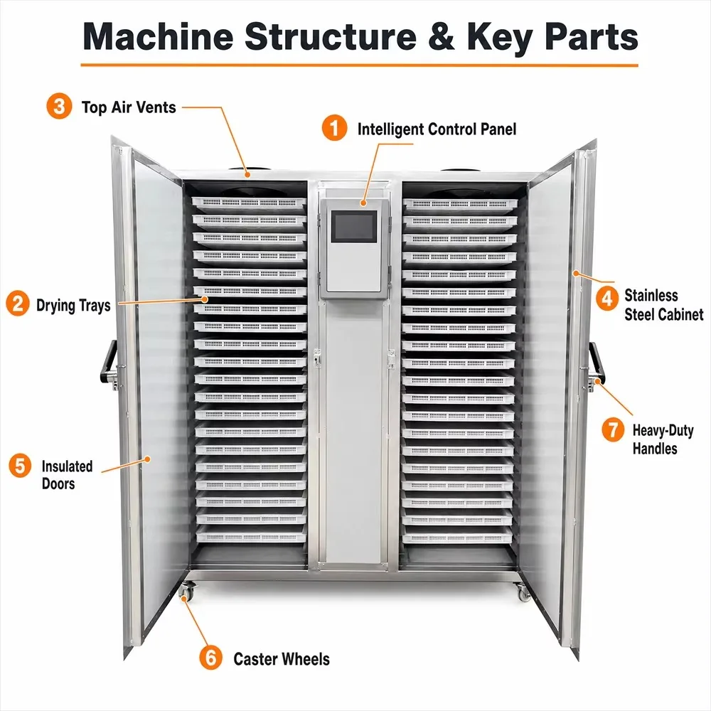 Intelligent Temperature Control Fruit Drying Oven Commercial Electric Dehydrator Machine for Fruit Processing Plant