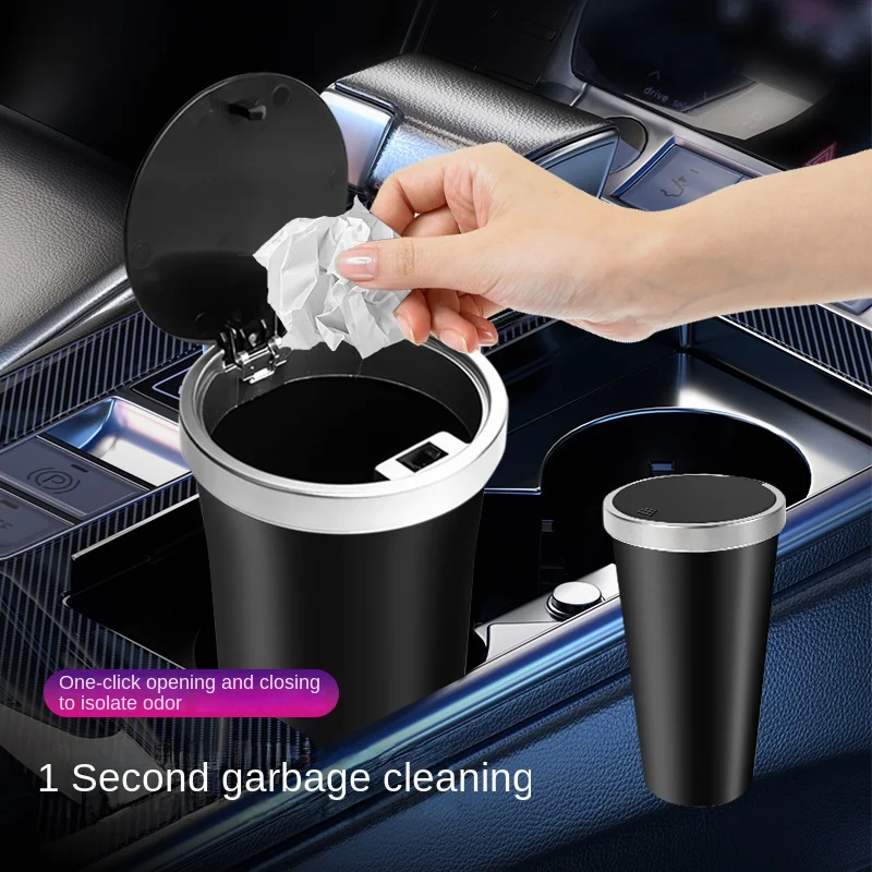 Car Trash Bin ABS Car Interior Rubbish Box Garbage Container Car Cup Holder Trash Can Auto Ashtray Dust Organizer Storage Barrel