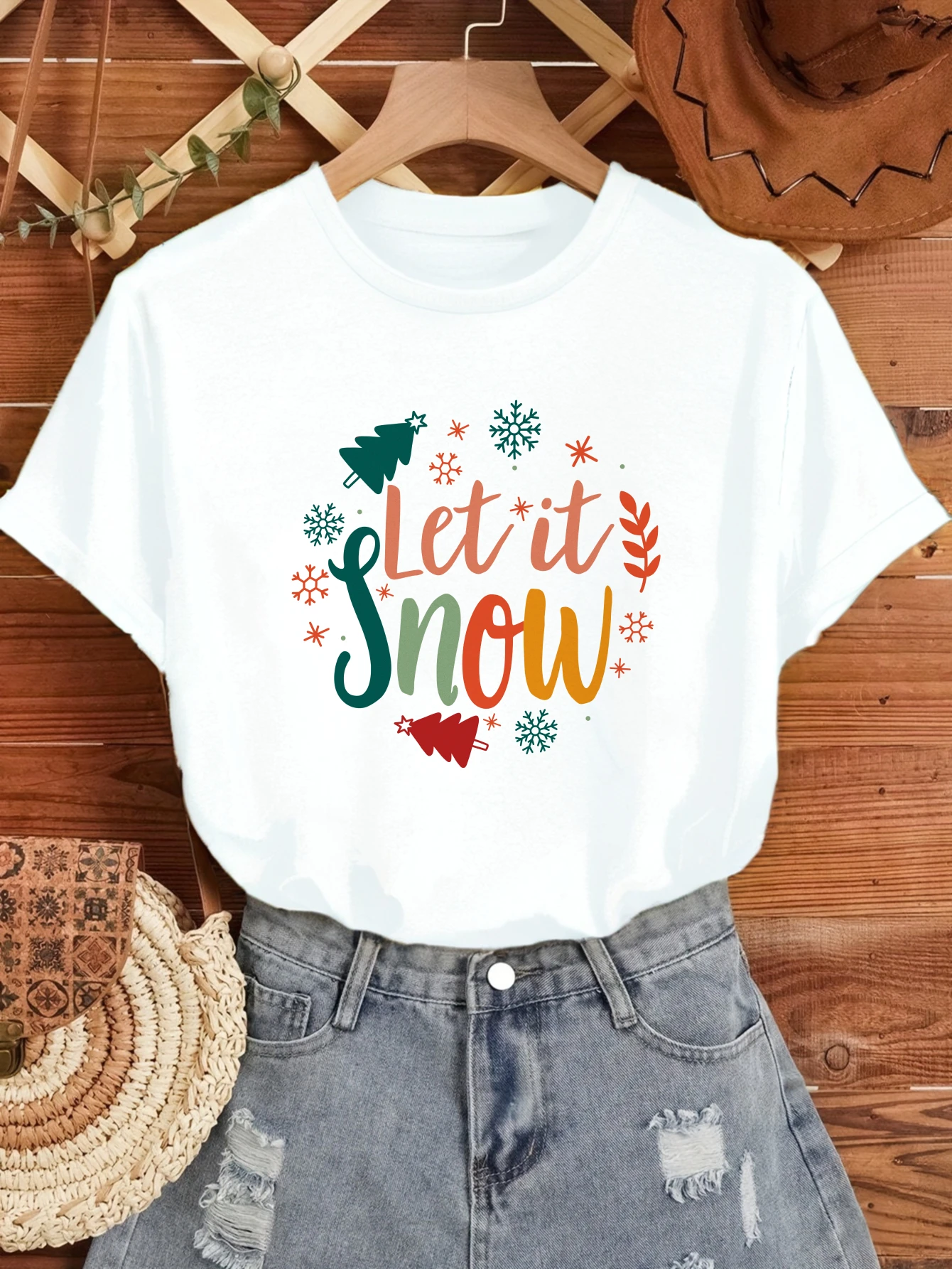 2025 Abstract Engelse letter graffiti print Casual Ladie T-shirt Junior Fashion Tee Lichtgewicht ademende top voor vrouwen onder de 24 jaar