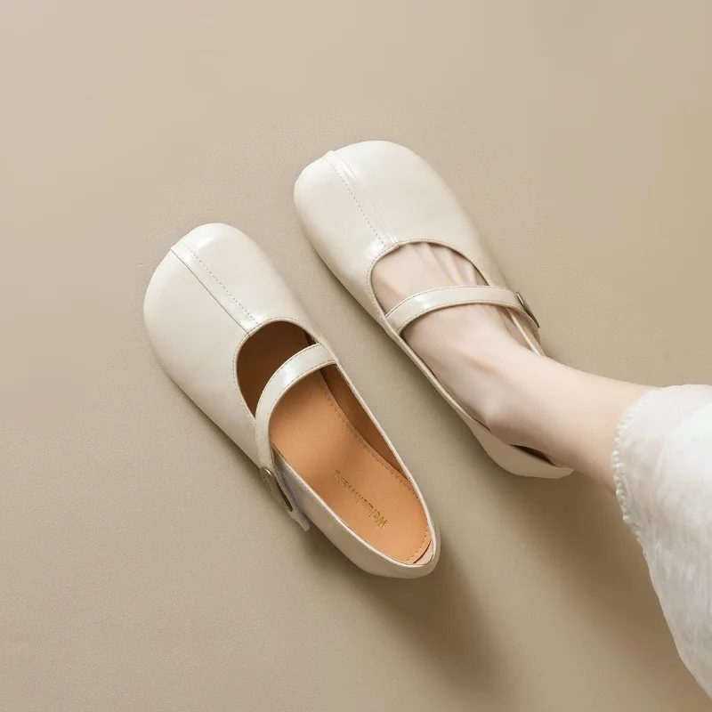 

Retro Women's Mary Jane Shoes Exquisite Round Head Shallow Casual Shoes for Woman French Flat Shoe Designer Shoes Zapatos Mujer