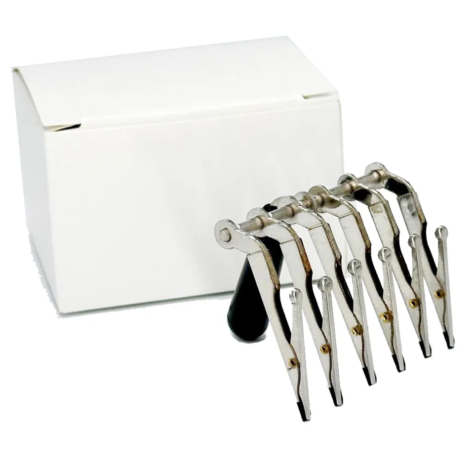 Precision 6-Tooth Glazing Tongs Dental Ceramic Laboratory Equipment High-Grade Metal Clamp Tool for Skilled Technicians Workshop