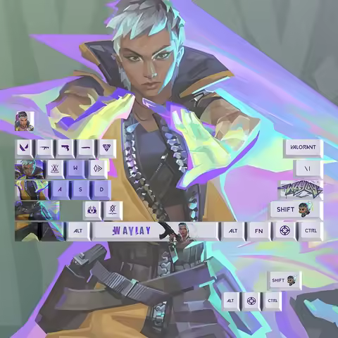 Valorant Keycaps 11/14/29 Keys Titanium Fox Waylay PBT Custom Esports Gaming Keycaps for Mechanical Keyboard Gamer Accessories