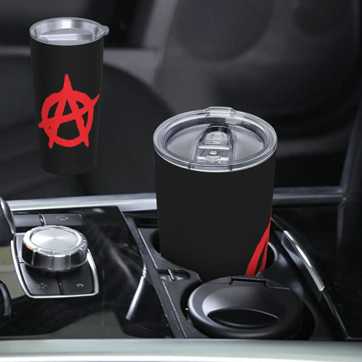 Red Anarchy Logo Large Stainless Steel Tumbler Vacuum Insulated Mug Thermal Cold Cups Straw With Lid 20oz