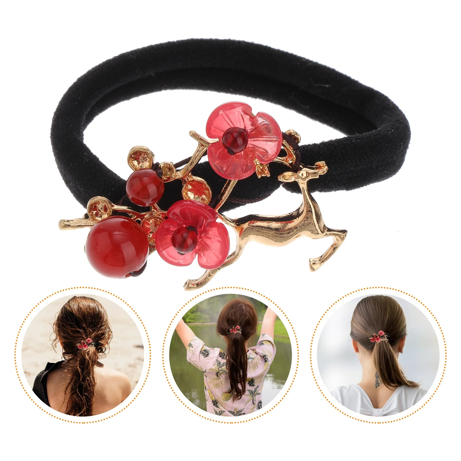 

Elk Flower Rope Multi-Functional Premium Scrunchies Stylish Petal Ties Comfortable Elastic Hair Accessories Practical Chic Hair