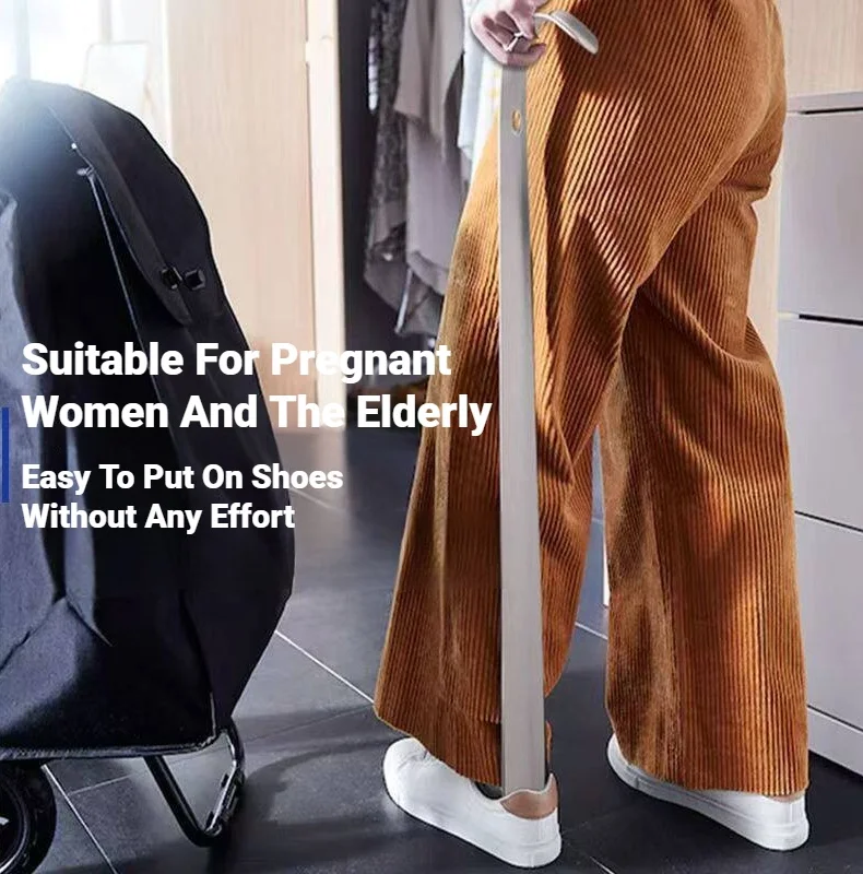 Schuhlöffel aus Edelstahl, silberfarben, Schuhhilfe zum Anziehen, Hilfsmittel zum Anziehen von Schuhen für ältere Männer und Frauen, Schuhzubehör. – Detail 5