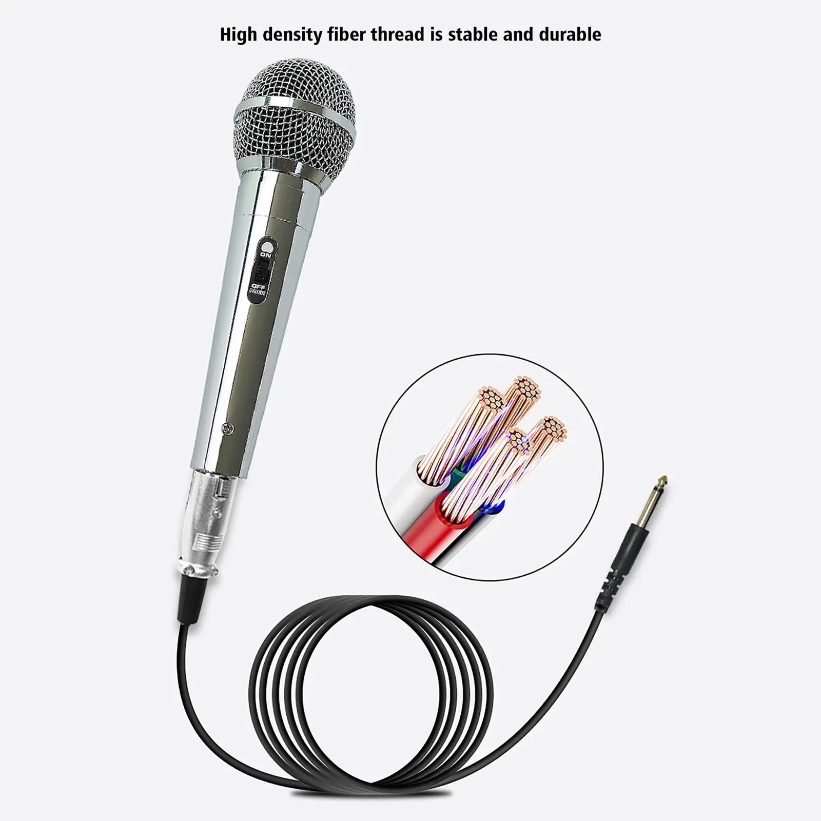 Karaoke Microphone with 3M Cable Noise Reduction Vocal Dynamic Mic Wired Handheld Mic for Stage Home Wedding Speaker Meeting