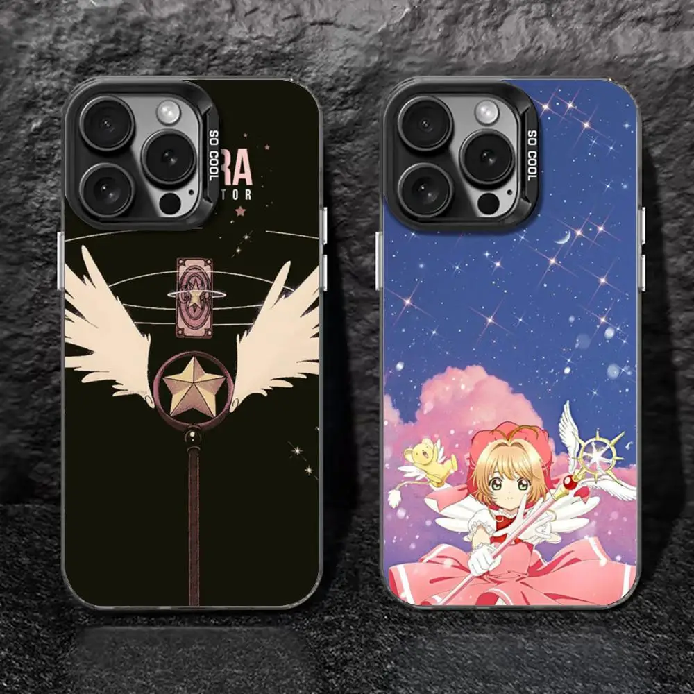 Card Captor Sakura Phone Case black IMD Colorful Silver Suitable soft case for iPhone 16 15 14 13 12 11 XS Pro Max