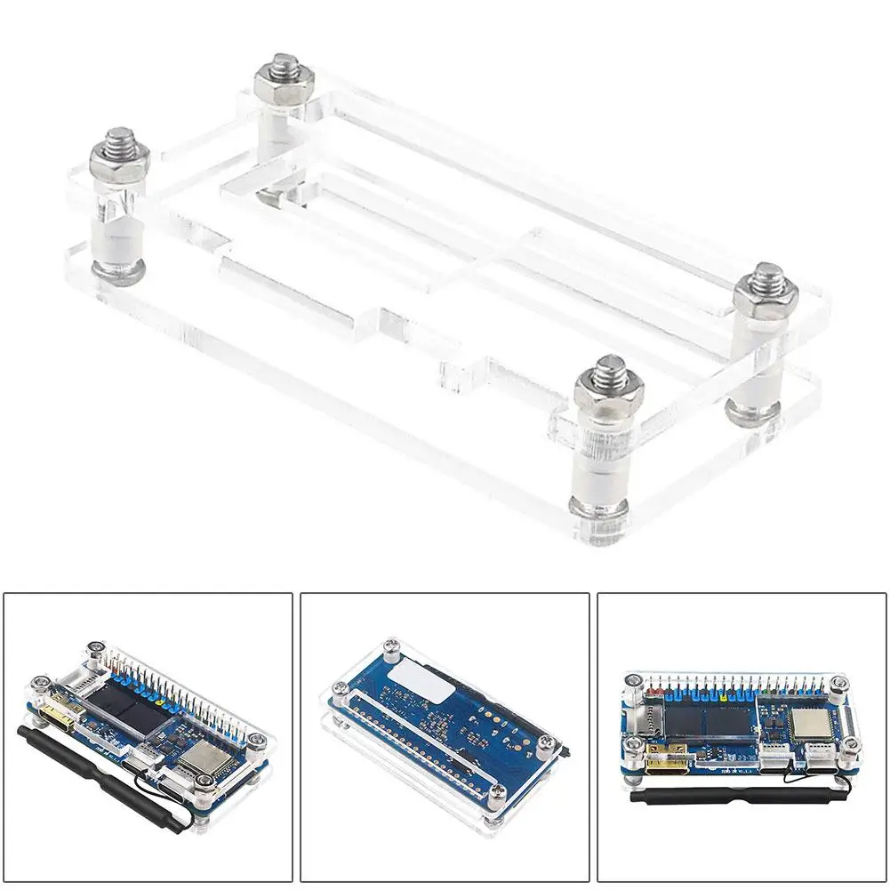 For Orange Pi Zero 2W Acrylic Case Transparent Shell Protective Cover Box Mainboard Display Protector With Copper Heat Sinks