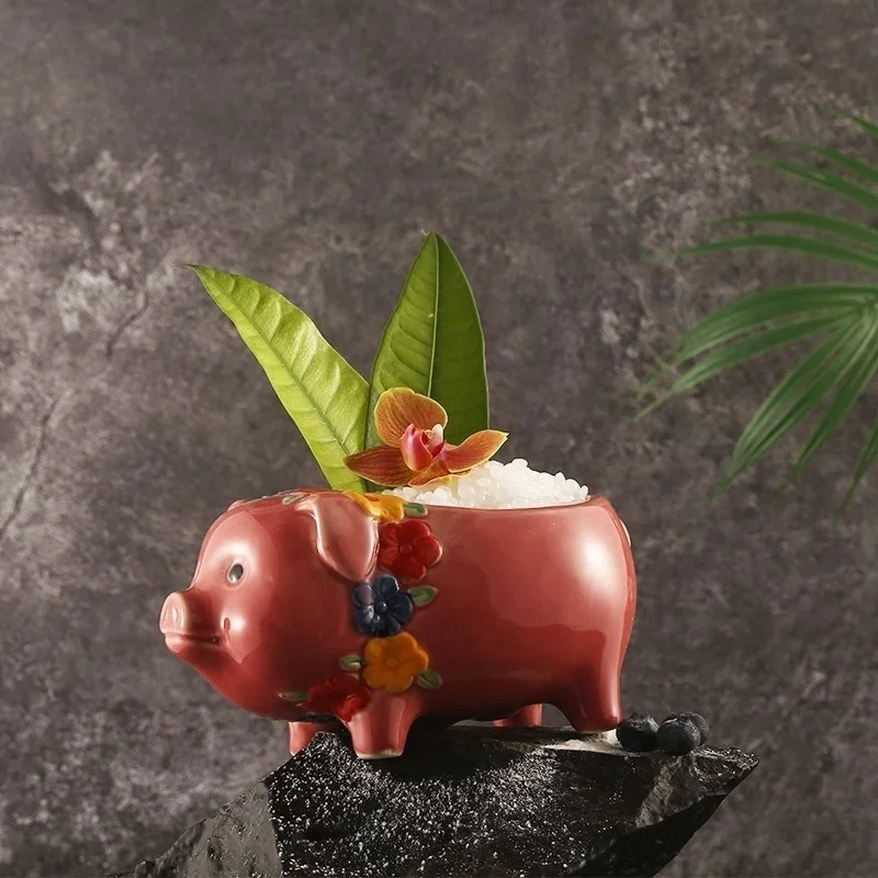 460ml Red Pig Ceramics Cocktail Glass TIKI Mugs American Bar Drink Cup High Capacity Porcelain Beer Steins Smoothie Beverage Can