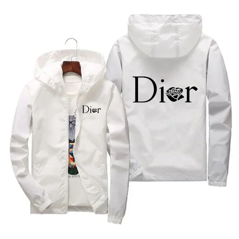 Windproof and fashionable men's and women's zippered hooded jackets for spring and autumn casual outdoor all-season sportswear