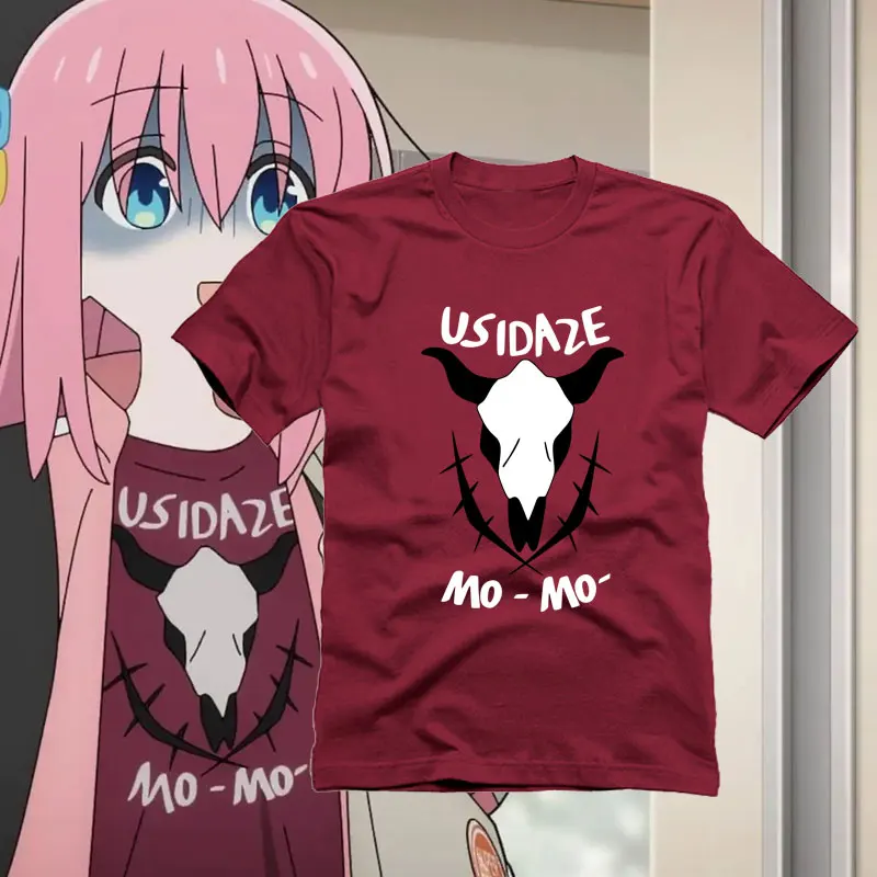 Camiseta de algodão BOCCHI Hitori para homens, traje Bocchi Cosplay, camiseta Rock de manga curta, novo traje Anime