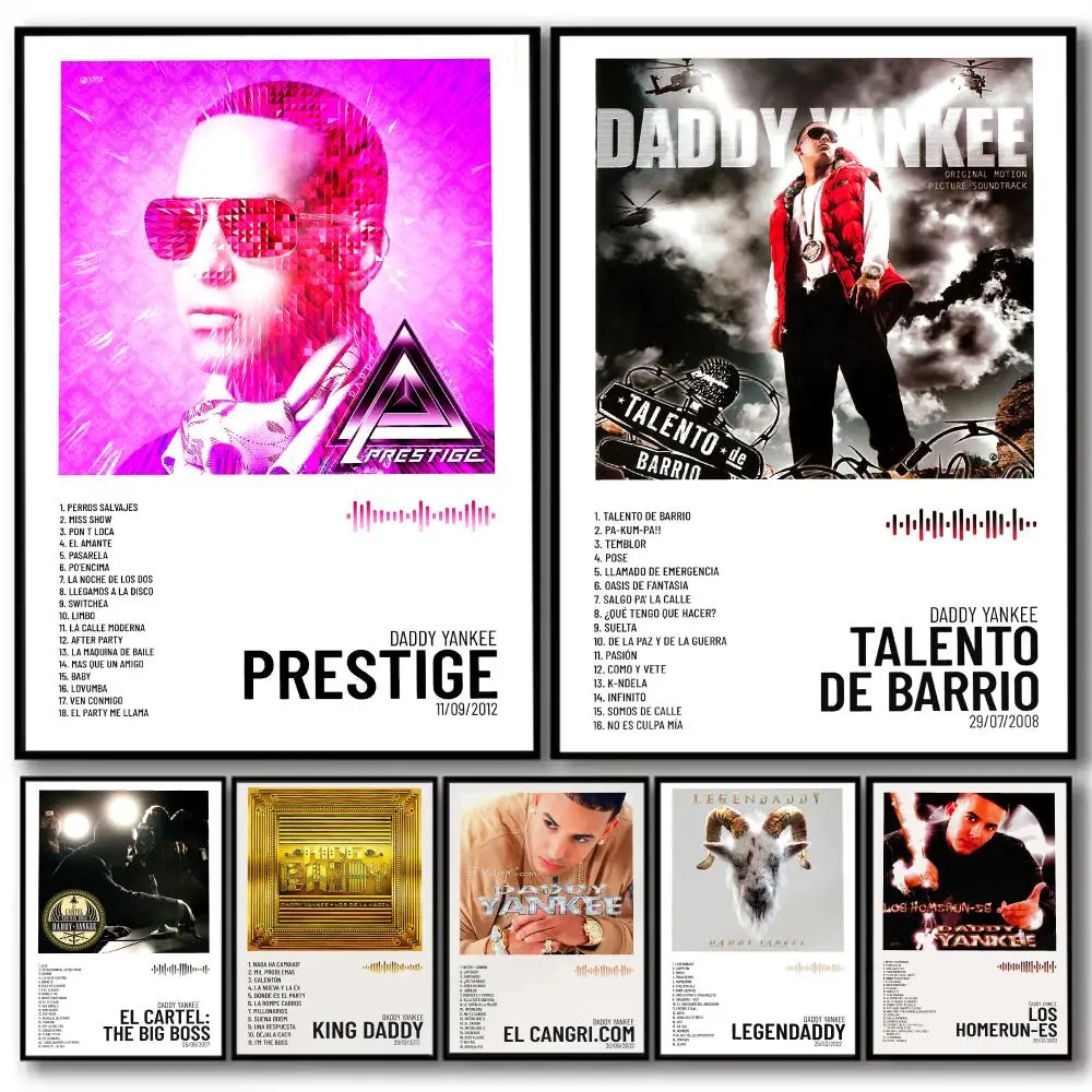 Adesivos de Pôster do Álbum Daddy Y-Yankee, Pintura Mural, Decorações de Parede Autoadesivas para Quarto, Sala de Estar, Decoração HD para Casa, Presente