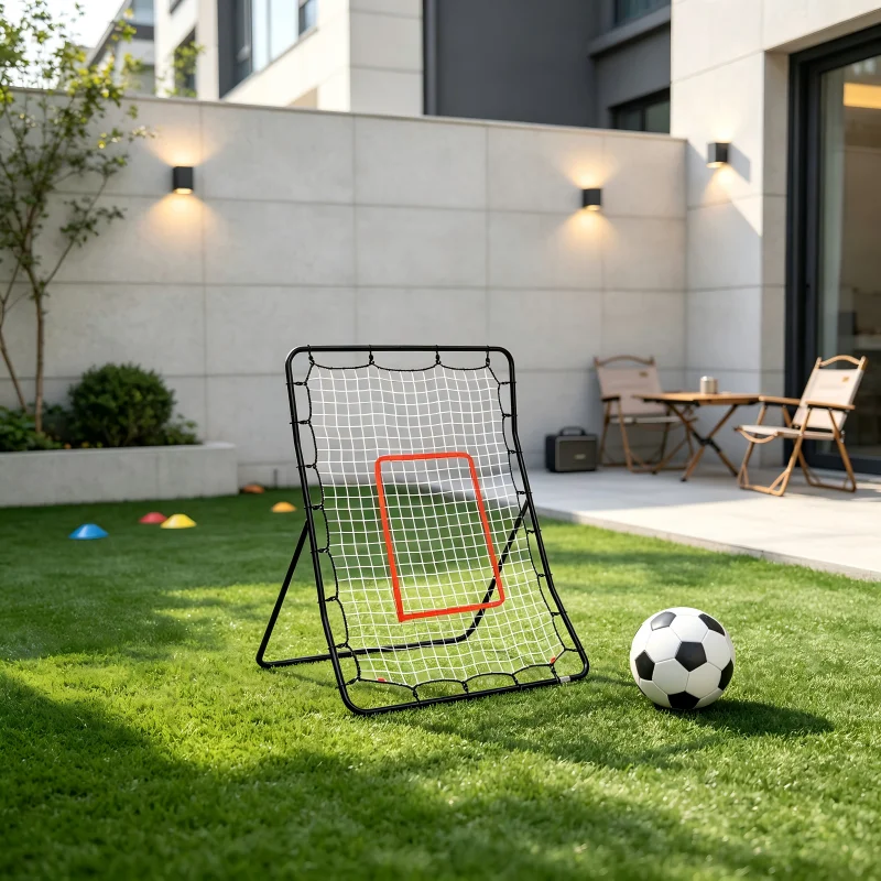 Rebondeur de softball 88x79x137 cm avec structure en acier robuste, équipement d'entraînement polyvalent pour les exercices dans le jardin, sur la terrasse et autres espaces extérieurs pour activités sportives