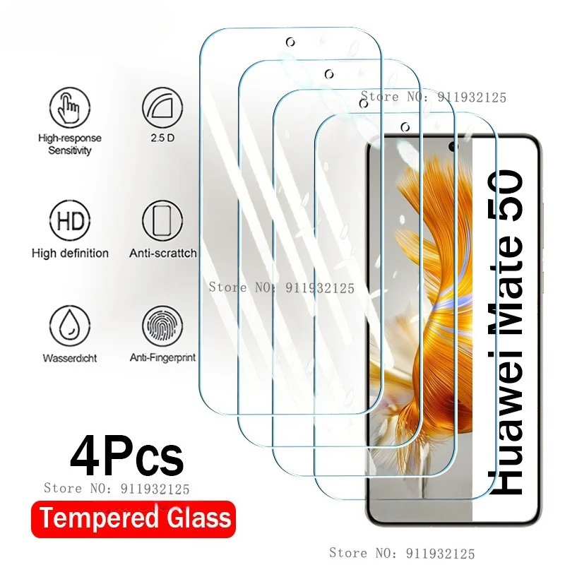 4 Stücke Gehärtetes Glas Für Huawei Mate 70 RS Ultimative 60 50 30 20 Lite Displayschutzfolie Für Huawei Mate 50 30 20 Schutzglas