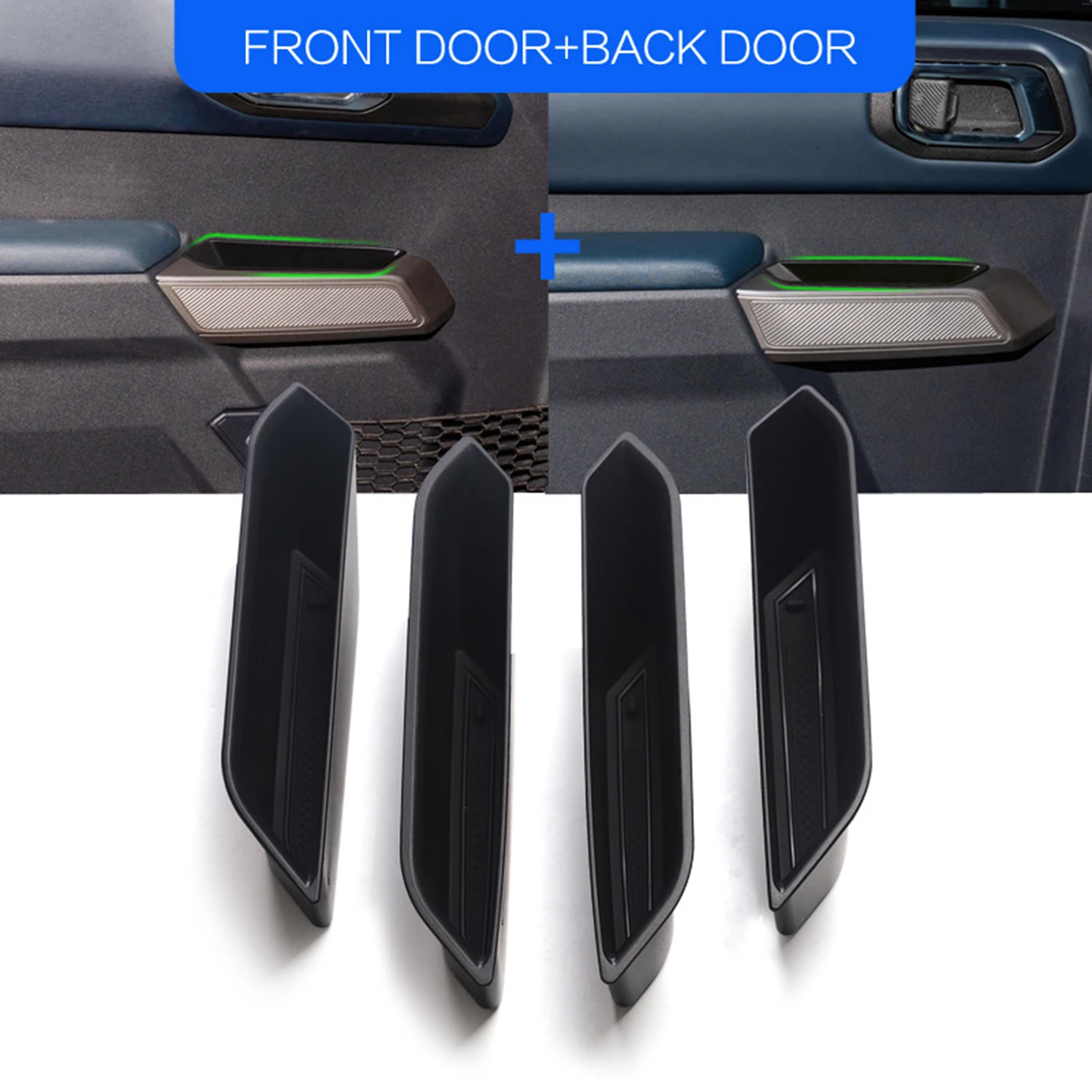

4PCS Car Front Rear Door Handle Storage Box Organizer Tray for Ford Bronco 4 Doors 2021-2025 Stowing Tidying Interior Accessory