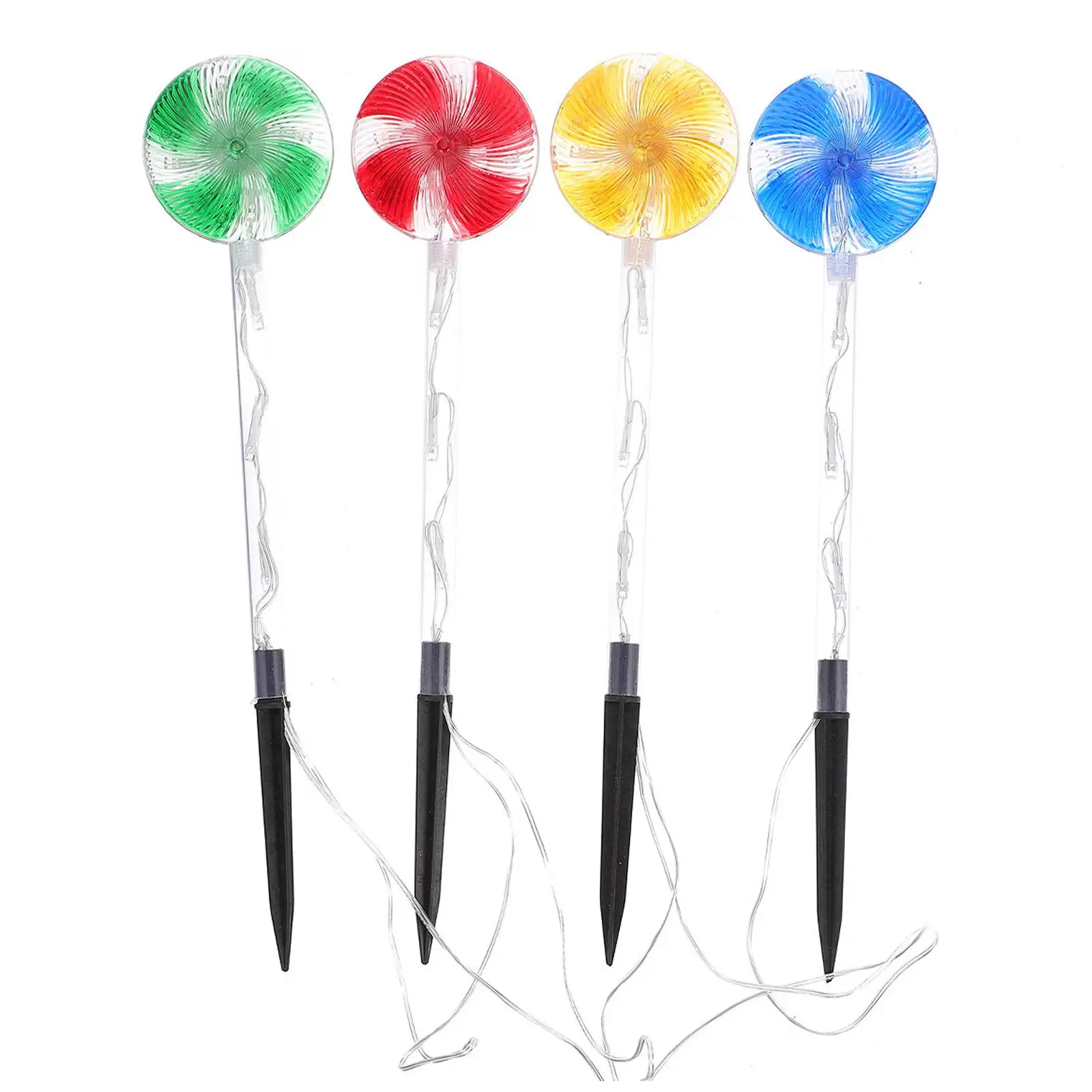 

Lights Outdoor Christmas Decoration Solar Garden Lollipop Ornaments for outside Pvc Lawn Colorful Lollipops Led