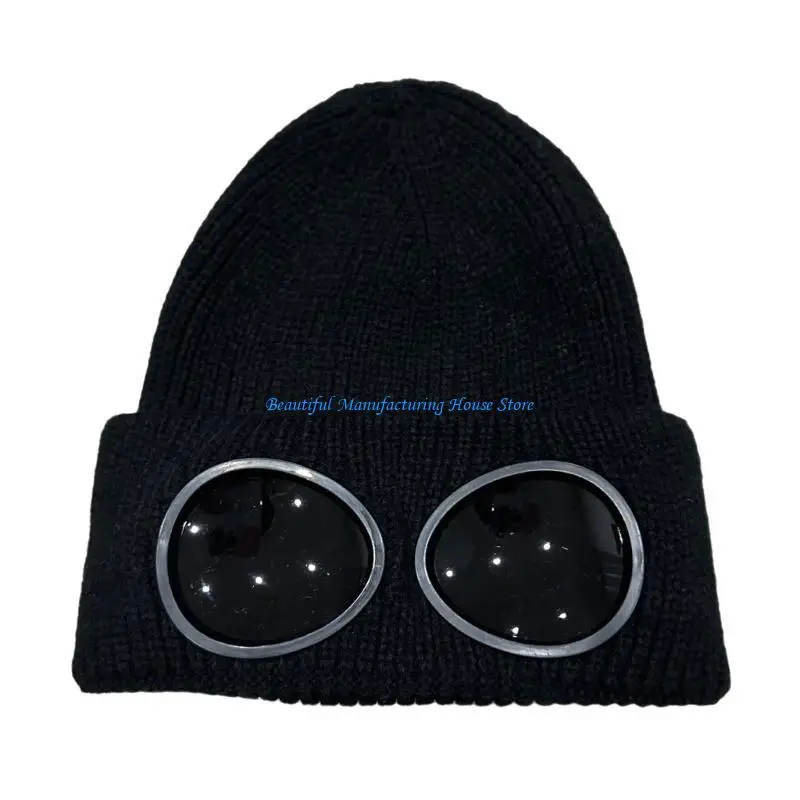 E56A Fun Hat with Decorative Goggles Outdoor Activity School Teens Hat Multicolored