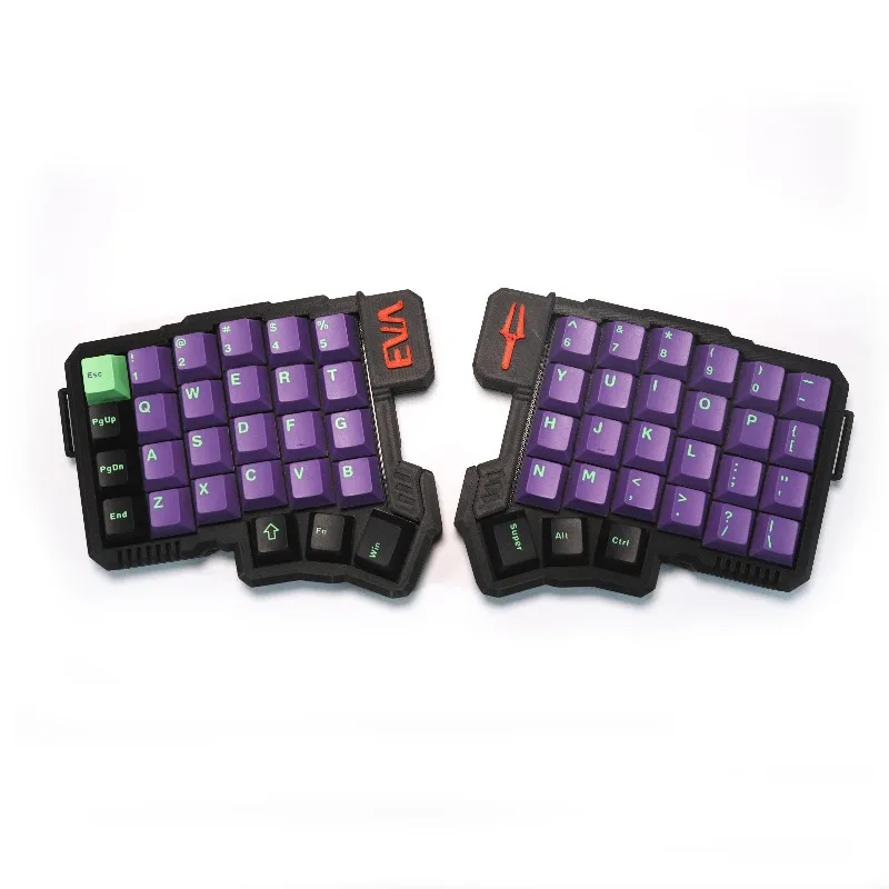 Ergonomic wired split keyboard, adjustable tilt bracket
