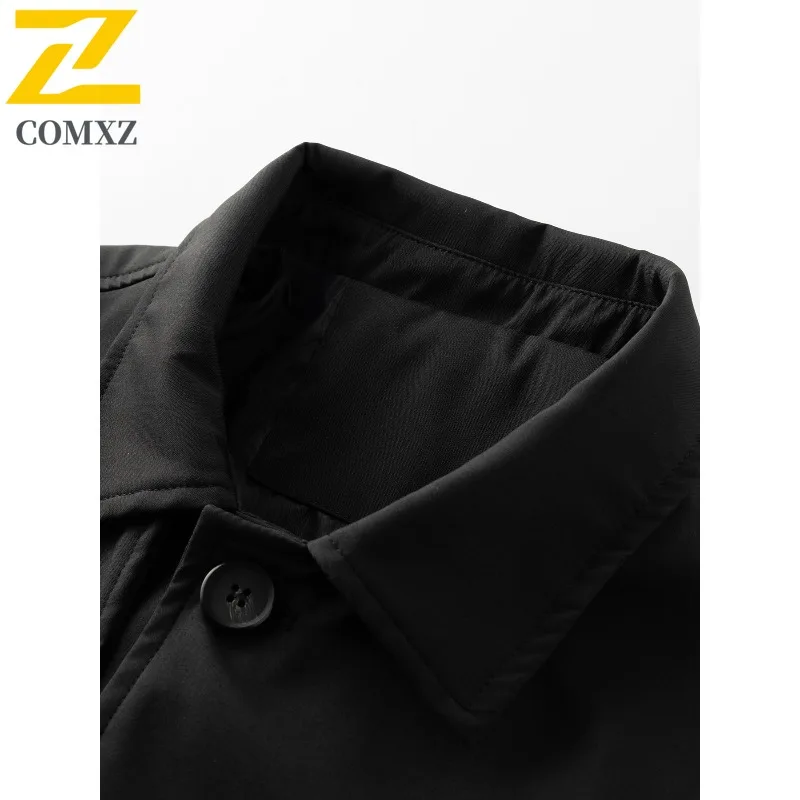 COMXZ Luxury Men Trench 2025 Korean Style Fashion Lightweight Coat Casual Daily Style Windproof Spring Autumn Garment