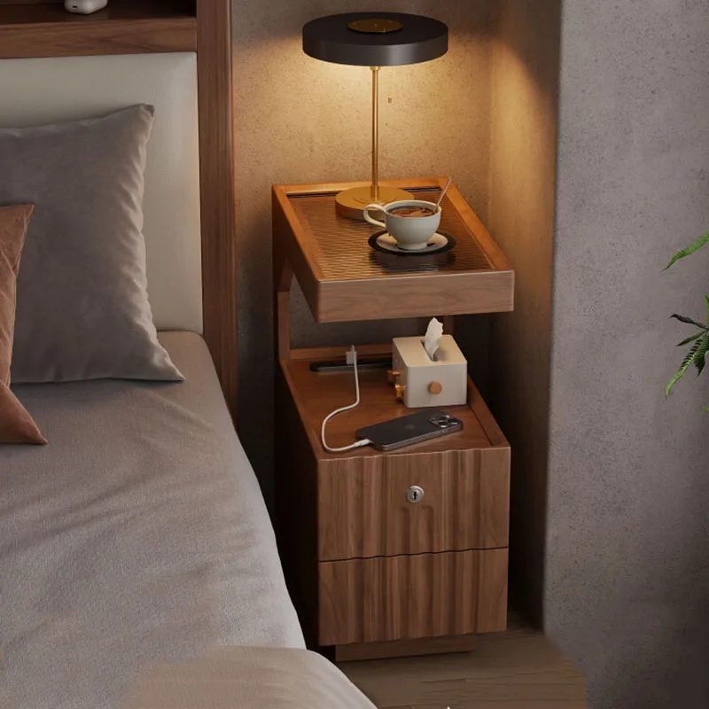 منظم طاولة السرير الحديثة لغرفة النوم وخزائن القهوة المتنقلة والأدراج الفاخرة منضدة التخزين Mesa De Noche الأثاث العصري