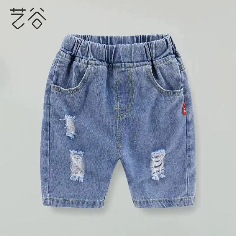 Summer Baby Boys Denim Shorts Fashion Hole Children Jeans South Korea Style Boy Casual Cowboy Shorts Child 2 3 4 5 6 7 8 Years