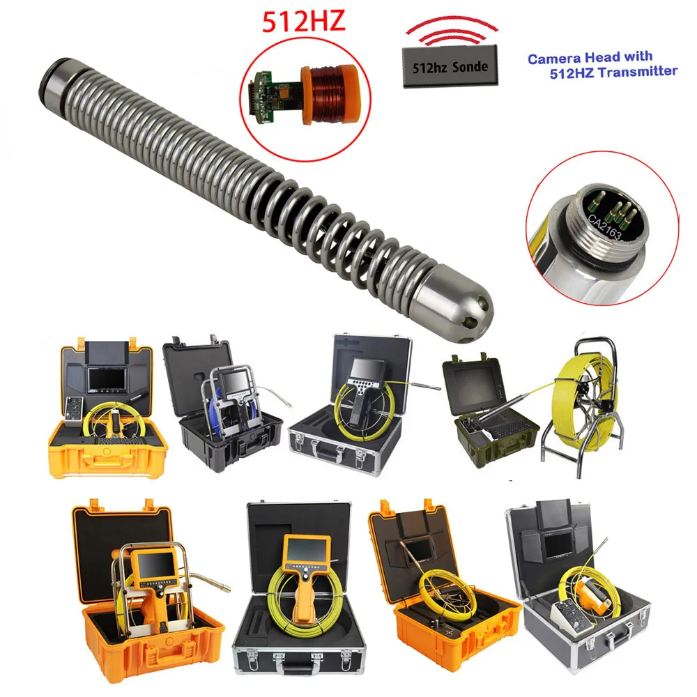 Transmisor de sonda Original Wopson 512Hz autonivelante, cabezal localizador de repuesto para cabezal de cámara de alcantarillado impermeable IP68 de 22-23mm