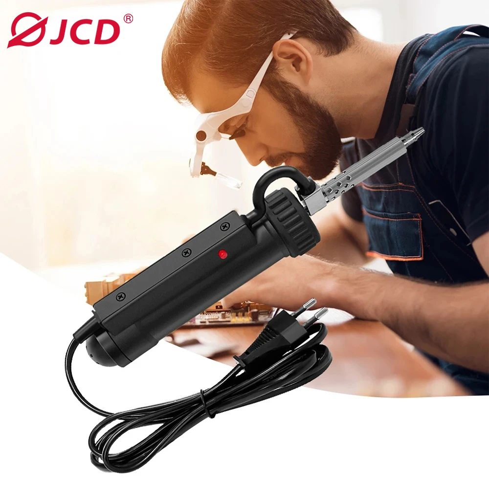 JCD Automatic Vacuum Desoldering Pump AC 110V/220V Electric Desoldering Gun with 3 Suction Tip for Tin Removal and Soldering