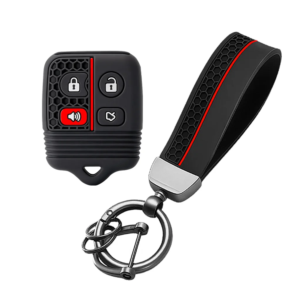 3/4 Buttons for Ford Focus Complete Escape Mustang Explorer Lincoln Town Sport Silicone Car Remote Key Shell Case Fob Cover