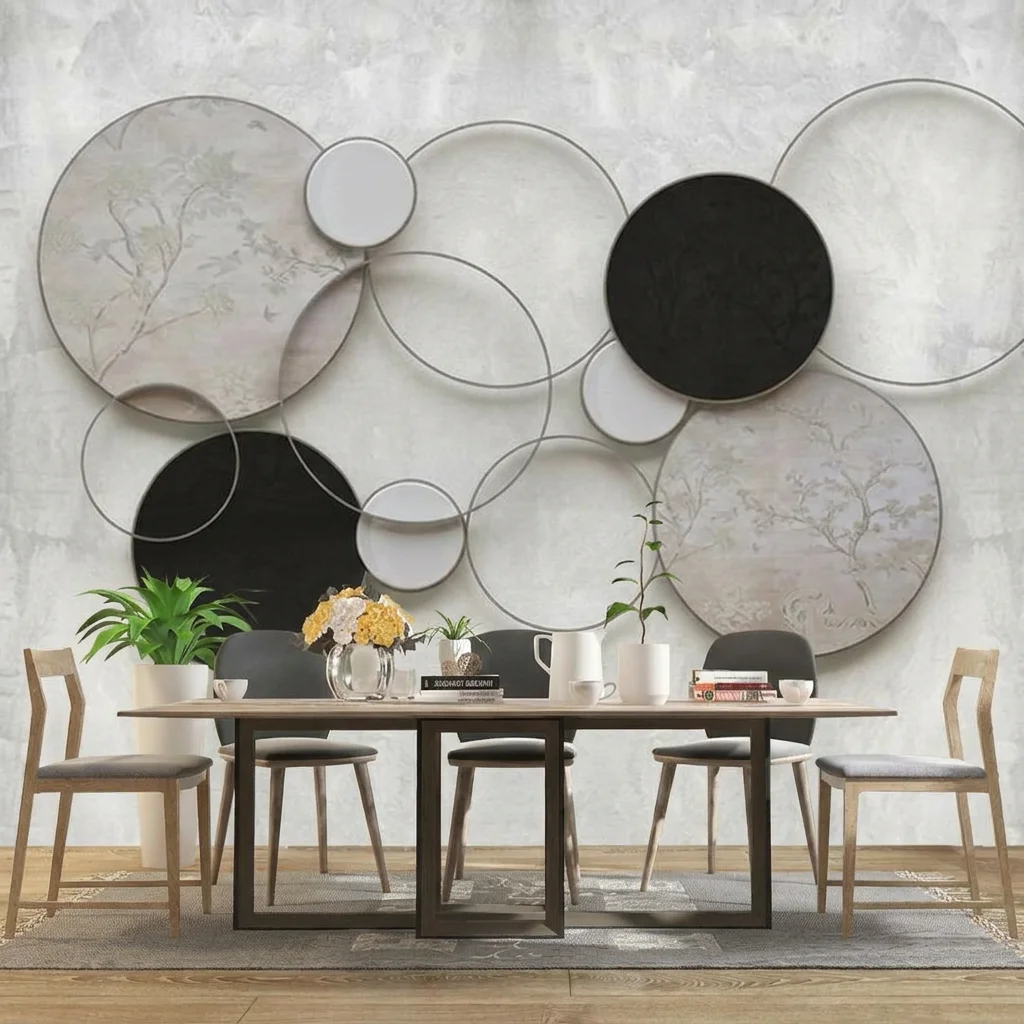 3D three-dimensional embossed feel, art deco style, bedroom headboard background, self-adhesive material.