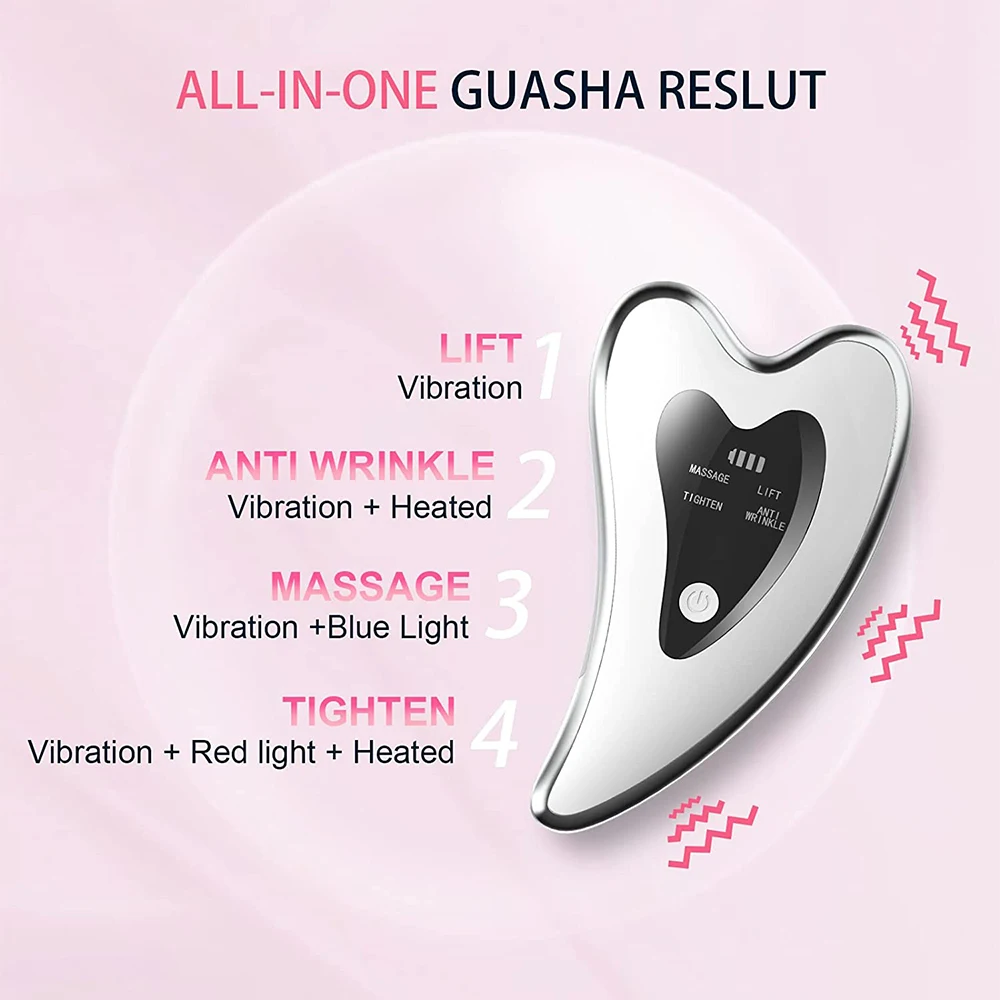 Elektrische Gua Sha Tools Gezichtsstimulators voor het opheffen van het gezicht Dubbele kin Verwijder Guasha Board Schrapen Microstroom Face Lift Machine