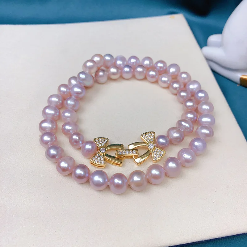 

Женское ожерелье из натурального пресноводного жемчуга, легкая роскошь, нишевый дизайн, элитное ощущение, элегантное, универсальное, модное, простое